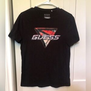 Guess Logo Mens Black and Red T-Shirt - Size Small
